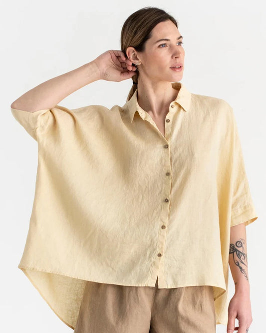 Oversized Linen Shirt - Butter