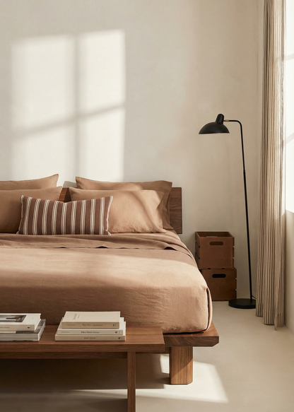 French Flax Linen Sheet Set | Tan