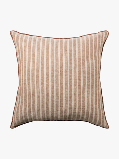 Pure Linen Bedcover | Toffee Stripe