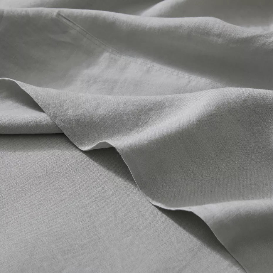 French Flax Linen Flat Sheet | Silver