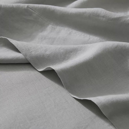 French Flax Linen Flat Sheet | Silver