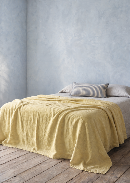 Heavy Linen Bedcover | Sun-Drenched Hay
