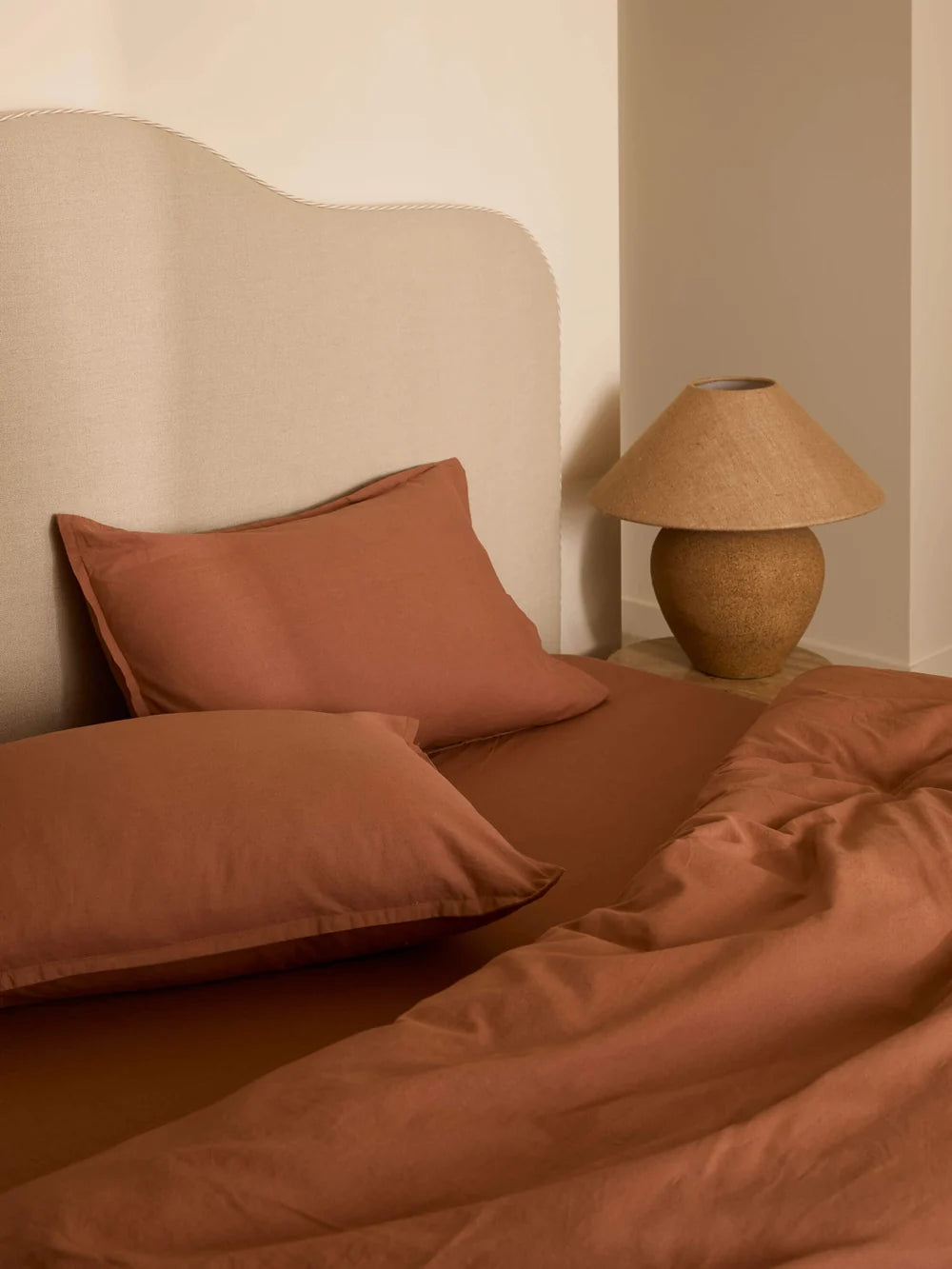 Linen & Cotton Sheet Set in Clay