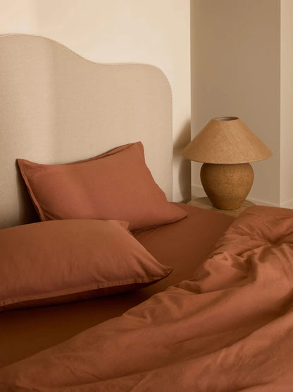 Linen & Cotton Sheet Set in Clay