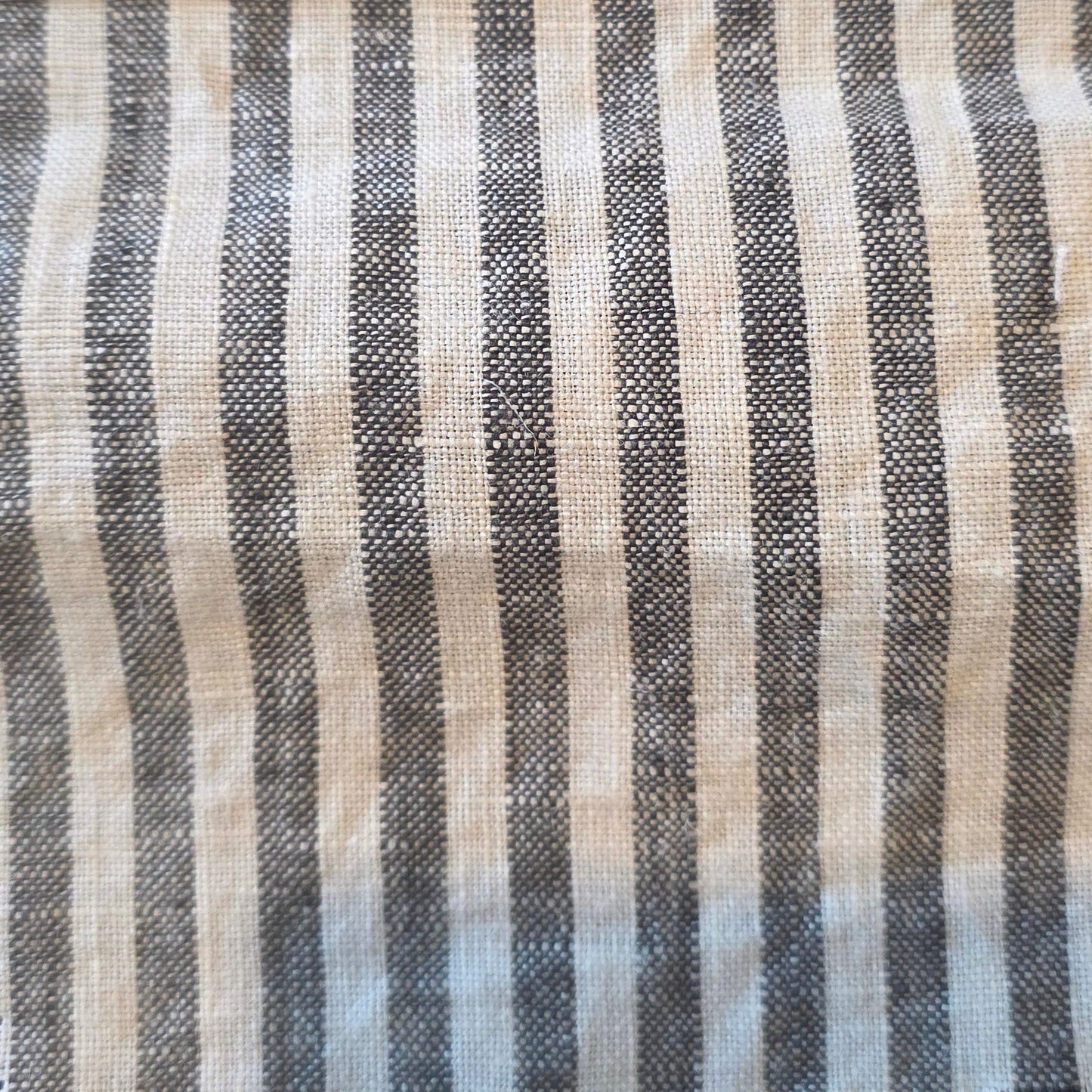 Linen Quilted Bed Cover - Black and White Stripe
