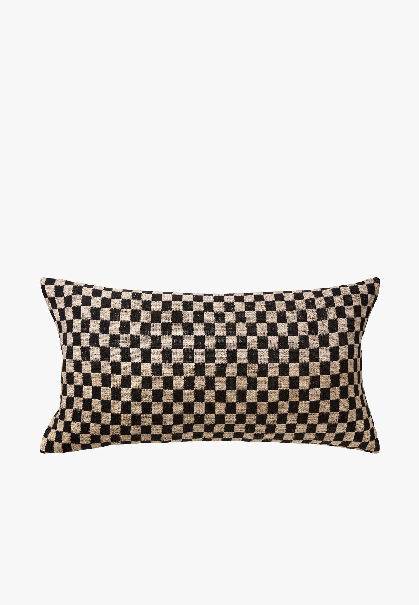 Wool & Silk Cushion Lumbar - Black
