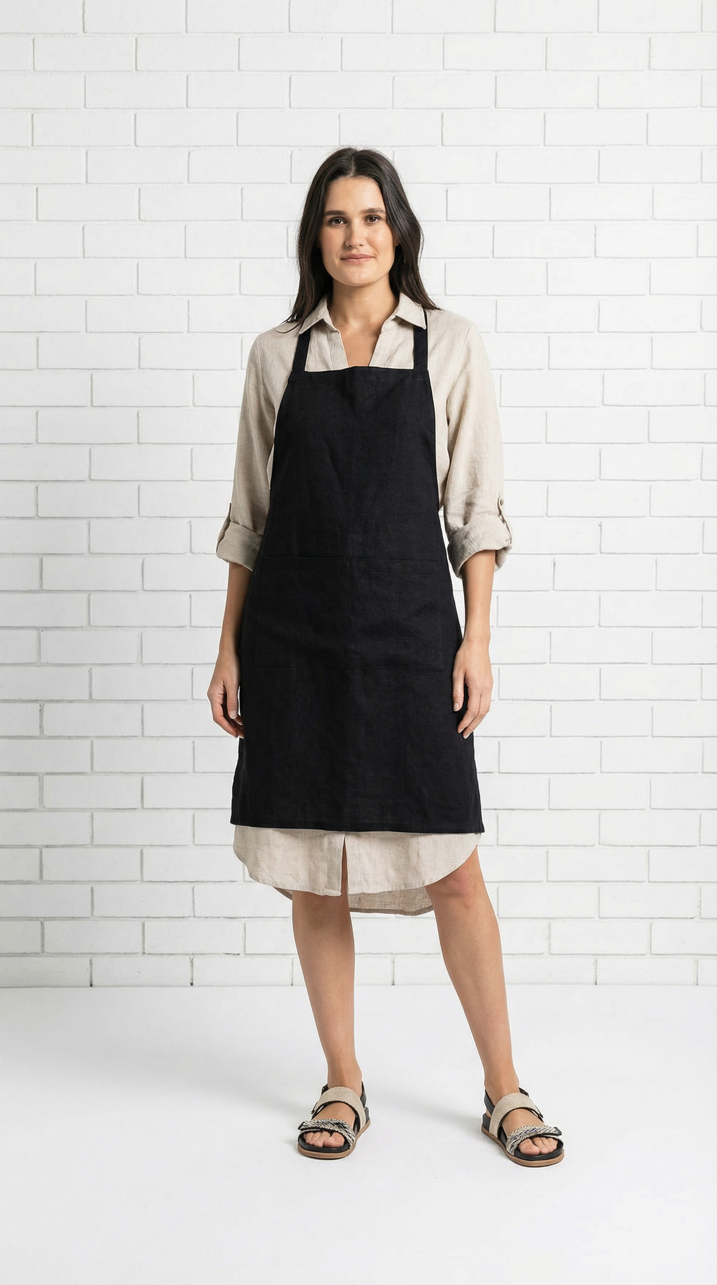 Linen shirt dress | Natural