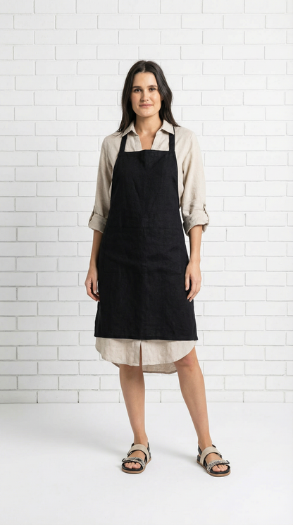 Linen shirt dress | Natural