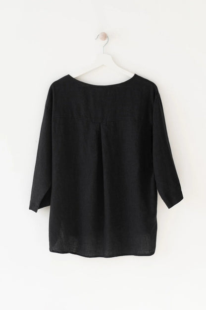 BILBERRY Linen Top - Black