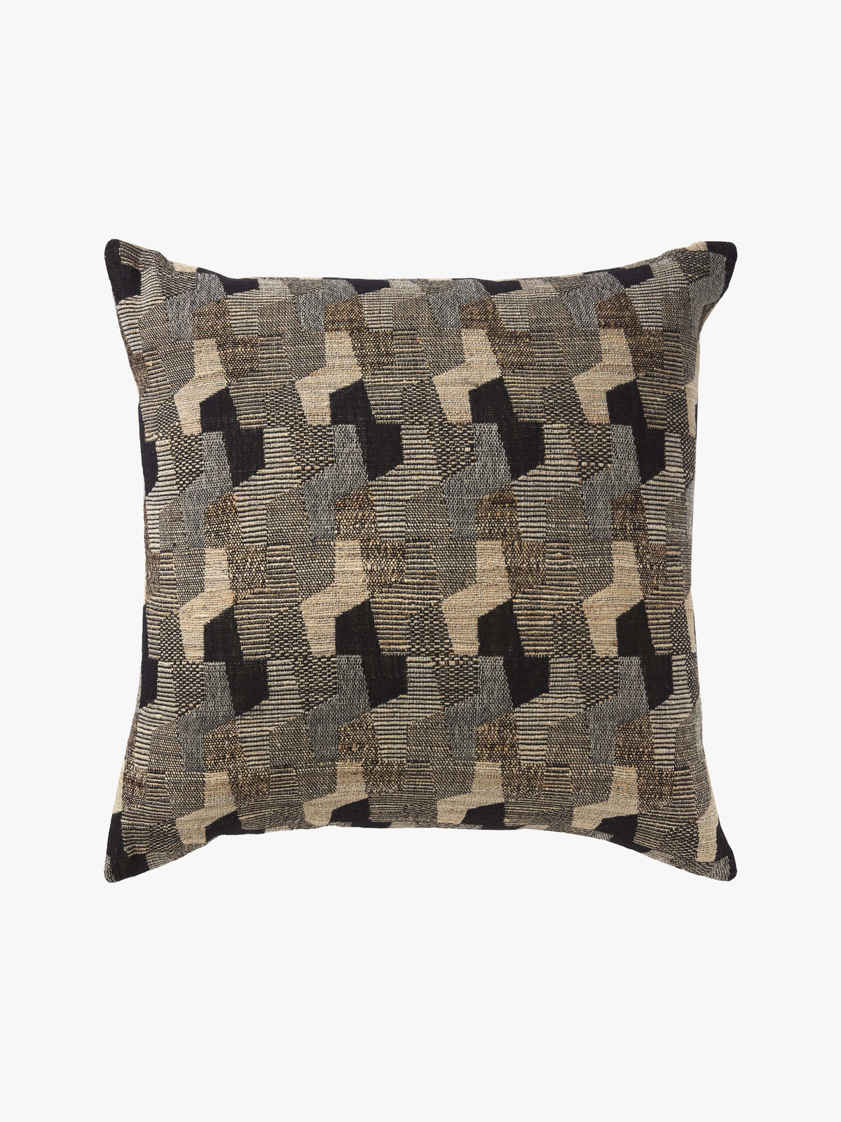 Wool & Silk Square Cushion - Octave Black