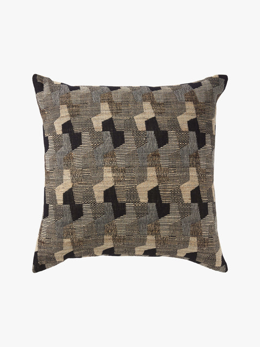 Wool & Silk Square Cushion - Octave Black