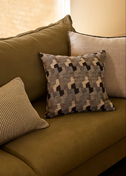 Wool & Silk Square Cushion - Octave Black