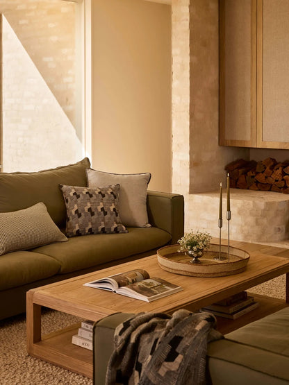 Wool & Silk Square Cushion - Octave Black