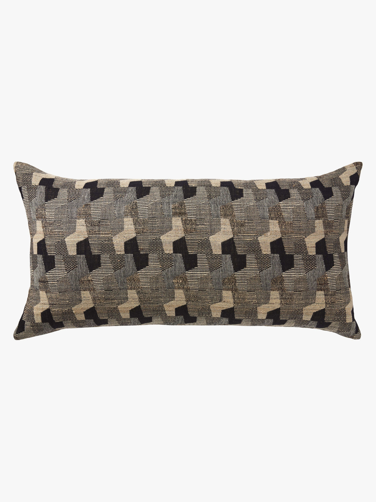 Wool & Silk Lumbar Cushion - Octave Black
