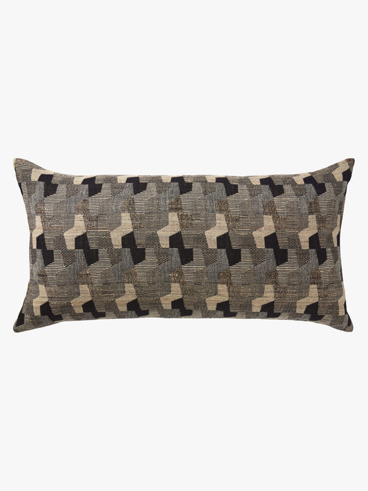 Wool & Silk Lumbar Cushion - Octave Black