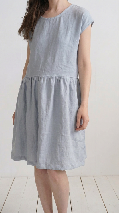 Yukon Linen Dress | Pale Blue