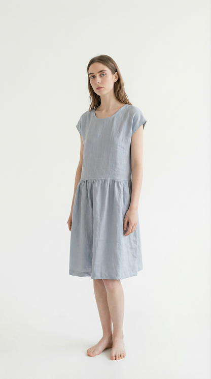 Yukon Linen Dress | Pale Blue
