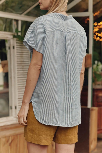 Linen Melody Shirt - Blue Stripes