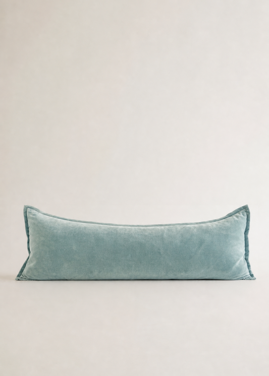 Grand Velvet Lumbar Cushion - Powder Blue