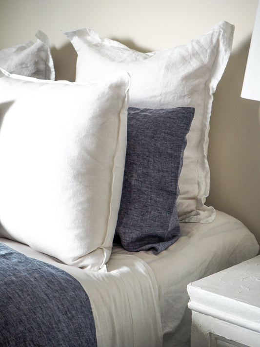 Stonewashed Linen Pillowcases | White | Made in Europe