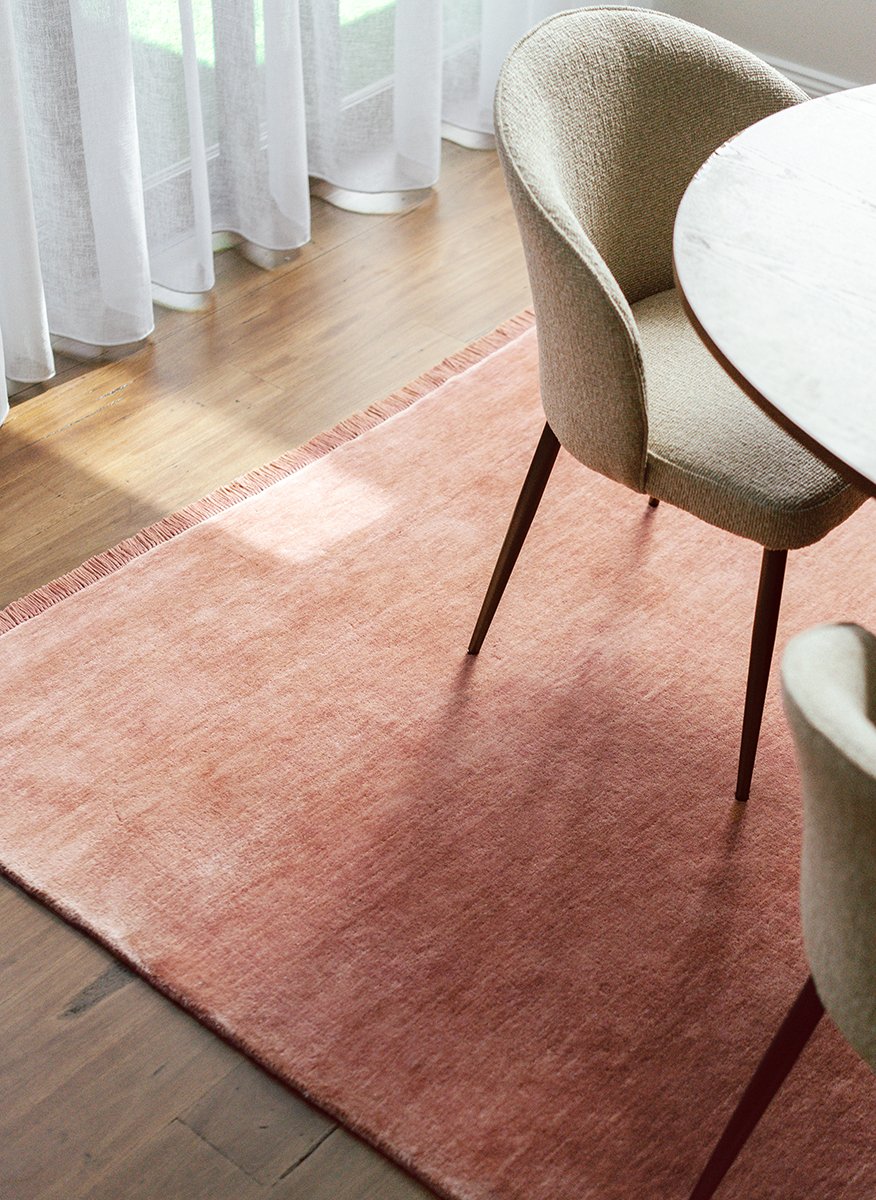 Wool Floor Rug - Blush Pink