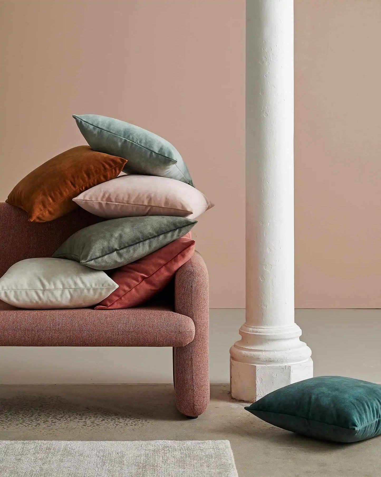 Velvet Cushion | Coral