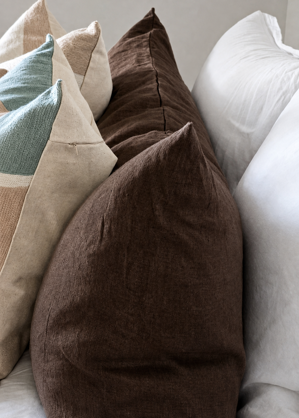 Chocolate Linen Body Pillow | Made In New Zealand