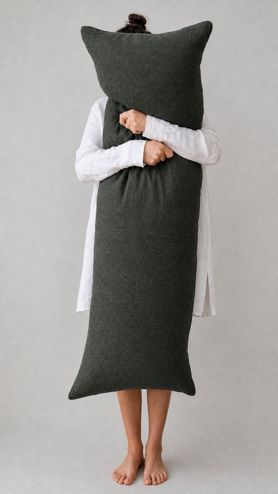 Pure Linen Body Pillow - Kelp