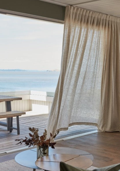 Sheer Linen Curtains - Box pleat