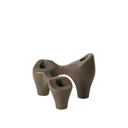 Laia Candle holder-  Antique Brown