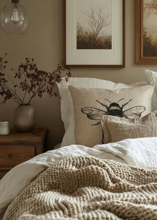 Bee Cushion  - Oatmeal