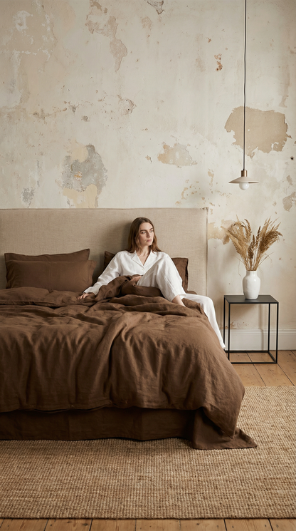 Linen Fitted Sheet | Café