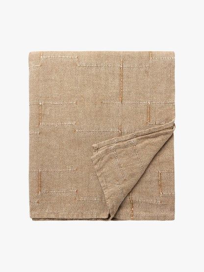 Textured Linen Bedcover | Caramel