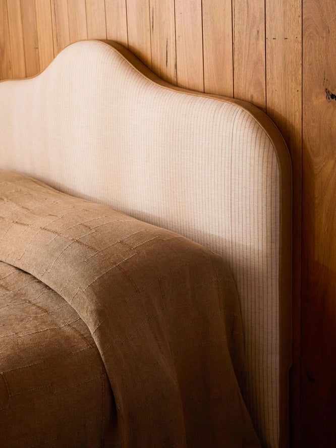 Textured Linen Bedcover | Caramel