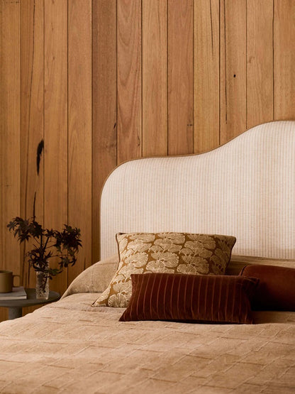 Textured Linen Bedcover | Caramel