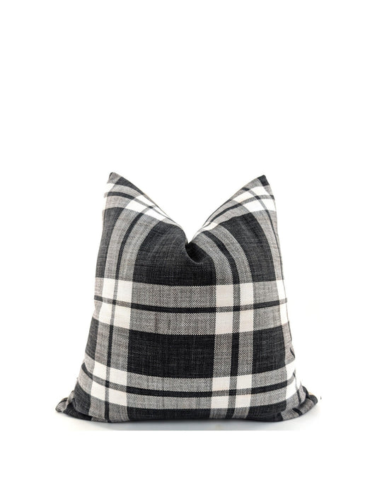 The Ashford Check Cushion - Noir