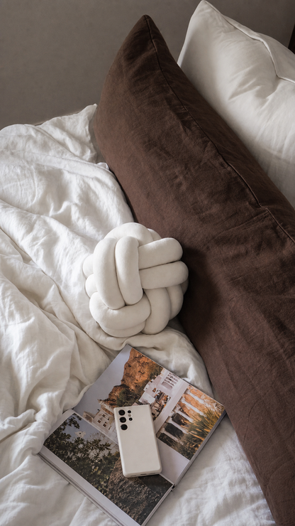 Chocolate Linen Body Pillow | Made In New Zealand
