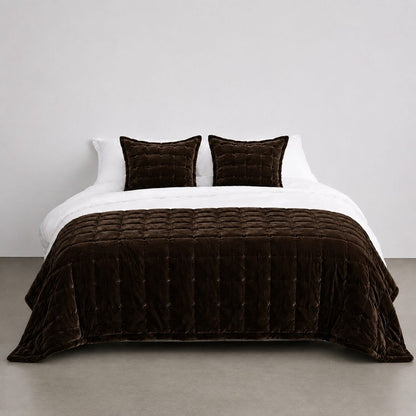Velvet Euro Pillowcase - Chocolate