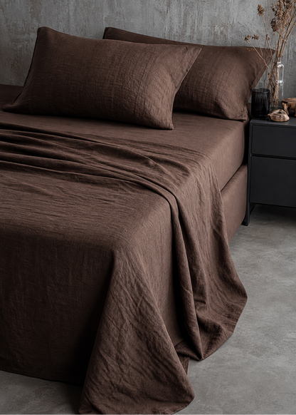 Linen Fitted Sheet | Cacao