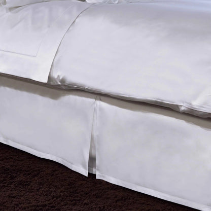 Sateen Bed Skirt in White | Pleated | Made in Italy