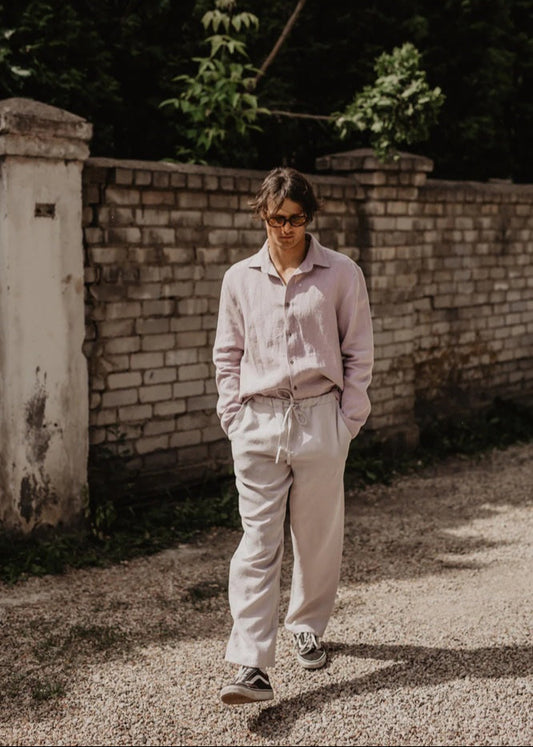 Men's Classic Linen Pants | Cream