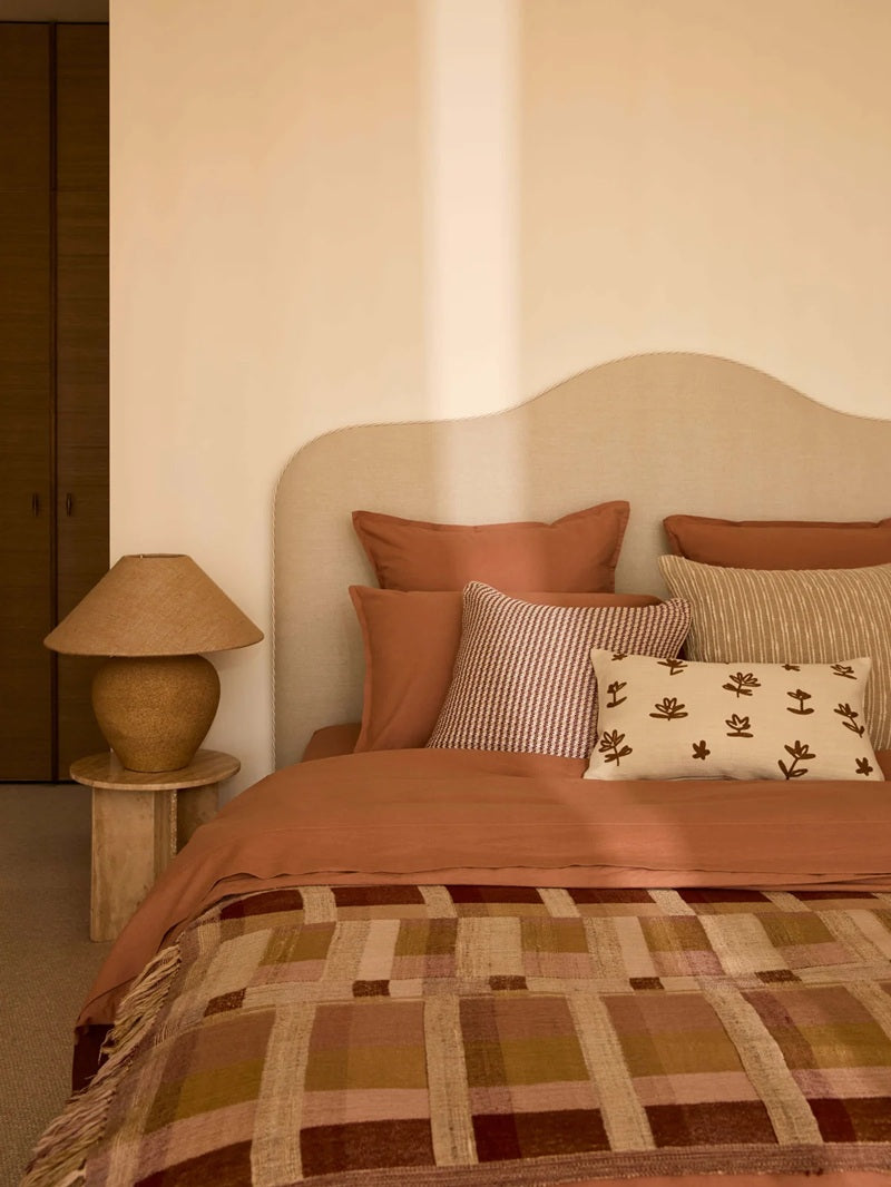 Fleur Embroidered Cushion | Nougat