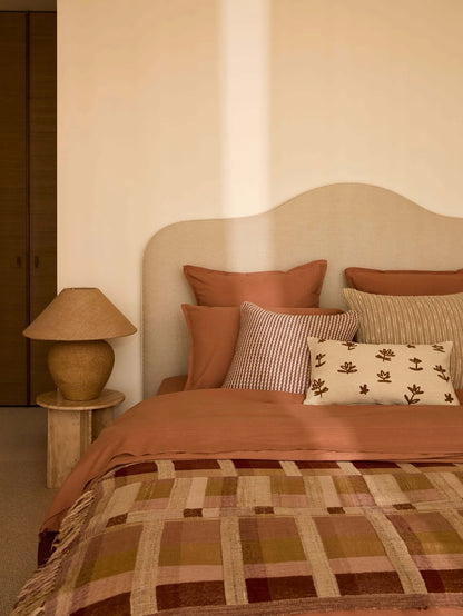 Fleur Embroidered Cushion | Nougat