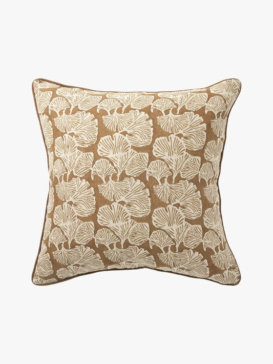 Ginkgo Linen Cushion - Bronze