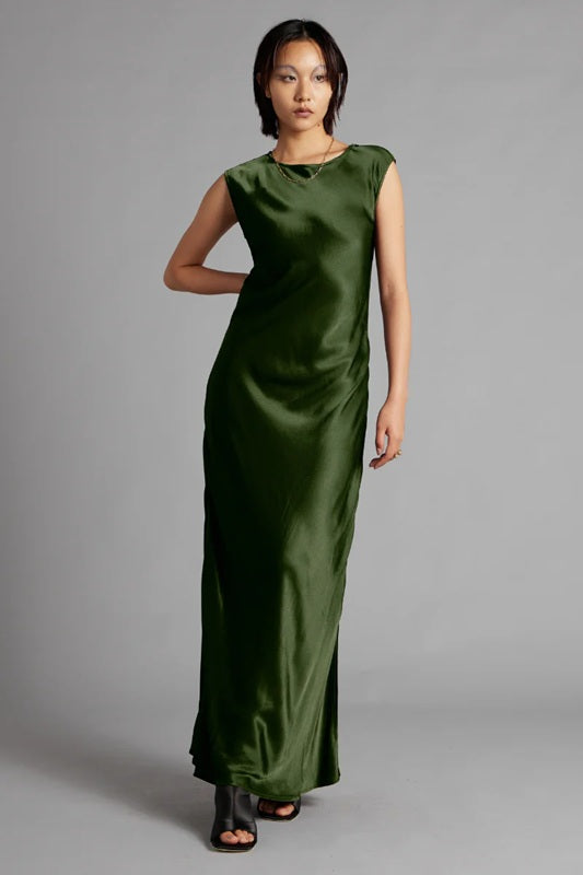 Bias Dress - Forest Green