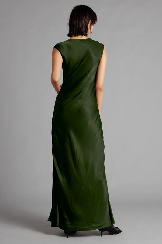 Bias Dress - Forest Green