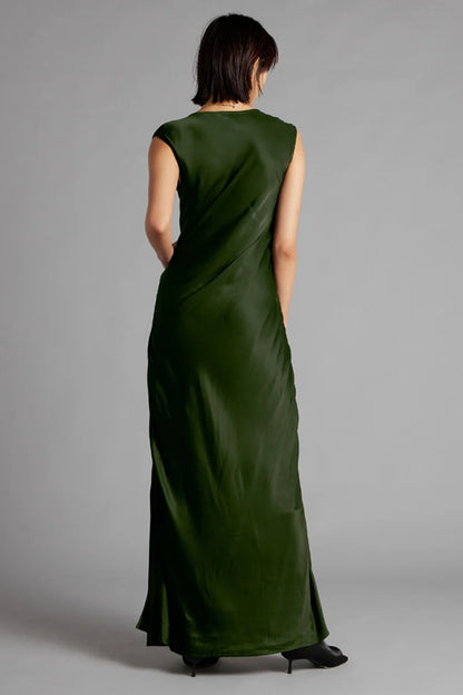 Bias Dress - Forest Green