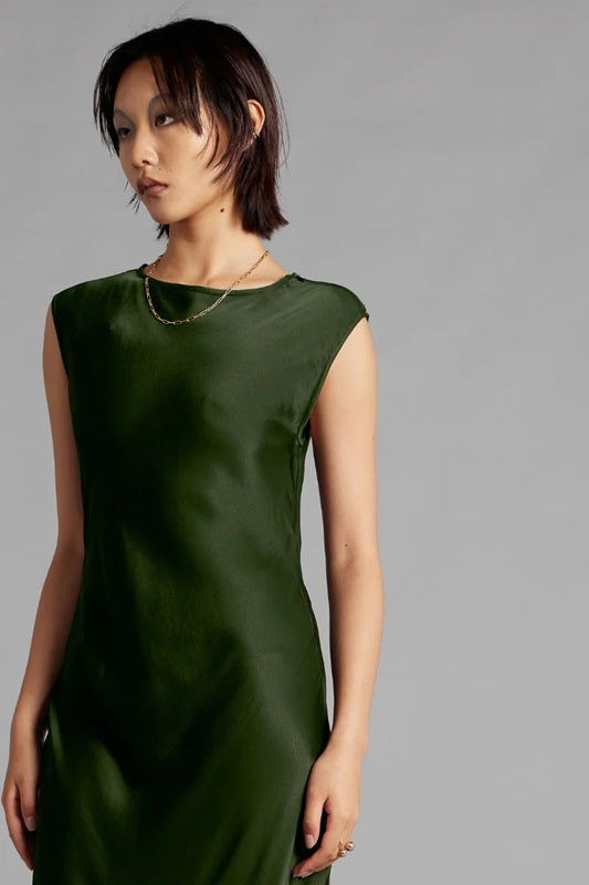Bias Dress - Forest Green