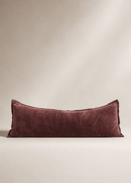 Grand Velvet Lumbar Cushion - Bordeaux