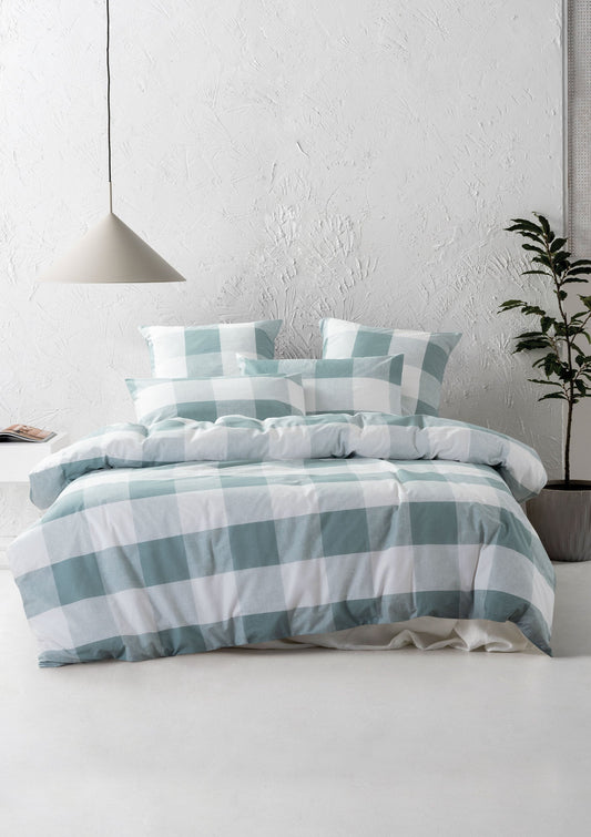 Aelia Duvet Cover Set | Duck Egg